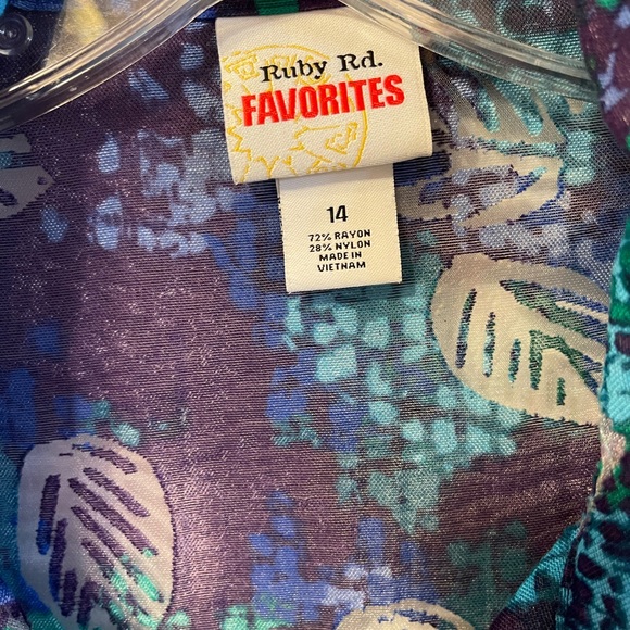 Ruby Rd Multi Color Jacket.  Aqua,green , purple. , etc   Long sleeves. ( Box 2) - Picture 5 of 5
